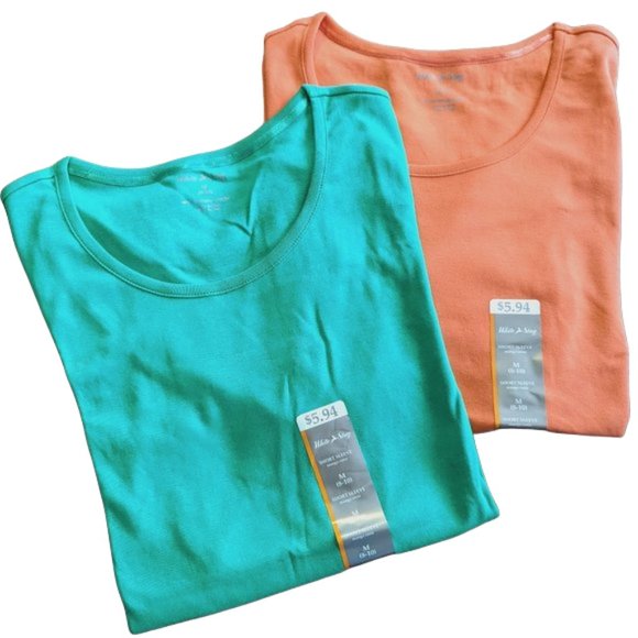 White Stag Tops - 🖤 3/$15 🖤 Bundle of 2 White Stag Swoop Neck Tees Green & Ora